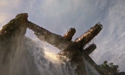 Movie image from A waterfall with an airplane