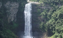 Real image from A waterfall with an airplane