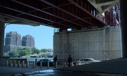 Movie image from East Road (under Roosevelt Island Bridge)