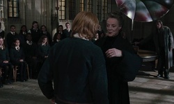 Movie image from Hogwarts (practice room/library)