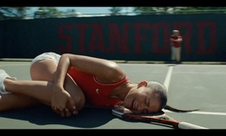 Movie image from A match on the tennis court at Stanford.