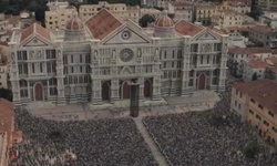 Movie image from Logtown's main square
