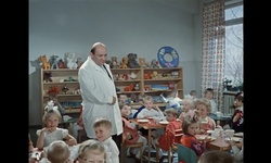 Movie image from The kindergarten where Troshkin worked.