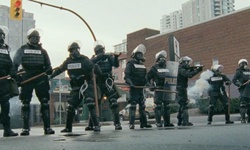 Movie image from Protester and Police Standoff