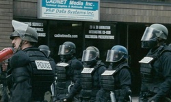 Movie image from Protester and Police Standoff