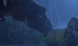 Movie image from Electric fence at the Tyrannosaurus rex enclosure.