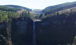 Real image from A waterfall with an airplane