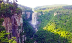 Real image from A waterfall with an airplane