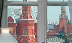 Echtes Bild aus Sergejs Büro in Moskau
