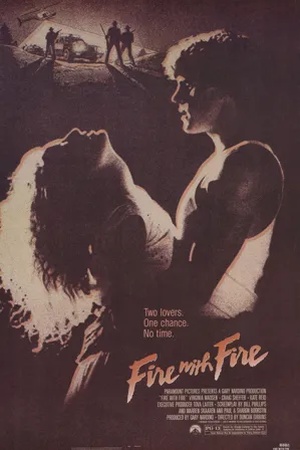 Poster Fuego con fuego 1986