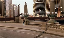 Movie image from The bench at the 4th bridge from Lake Michigan